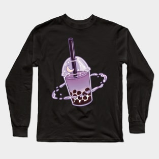 Taro Boba Milk Tea Space Long Sleeve T-Shirt